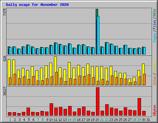 Daily usage for November 2020