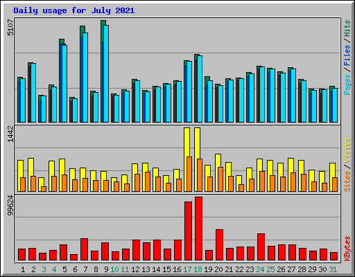 Daily usage for July 2021