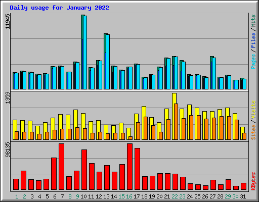 Daily usage for January 2022