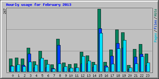 Hourly usage for February 2013