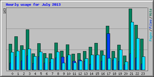 Hourly usage for July 2013