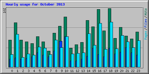 Hourly usage for October 2013