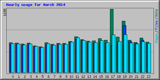 Hourly usage for March 2014