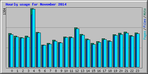 Hourly usage for November 2014