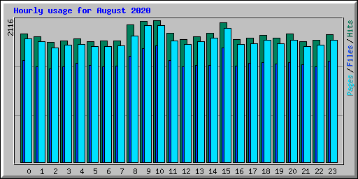 Hourly usage for August 2020