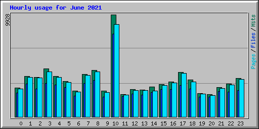 Hourly usage for June 2021