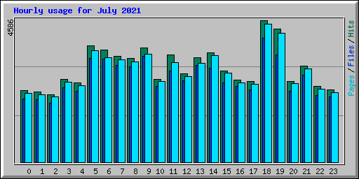 Hourly usage for July 2021