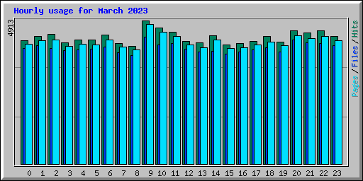 Hourly usage for March 2023