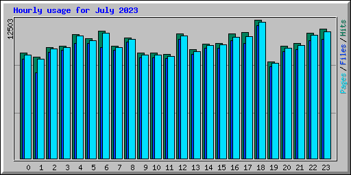 Hourly usage for July 2023