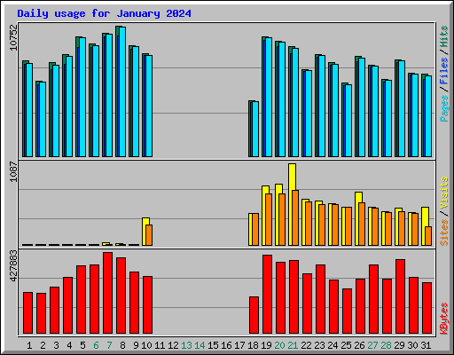 Daily usage for January 2024