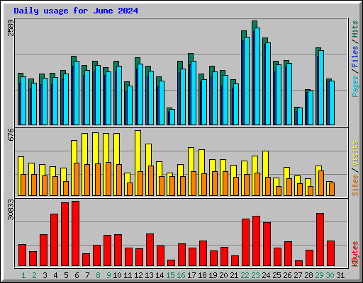 Daily usage for June 2024