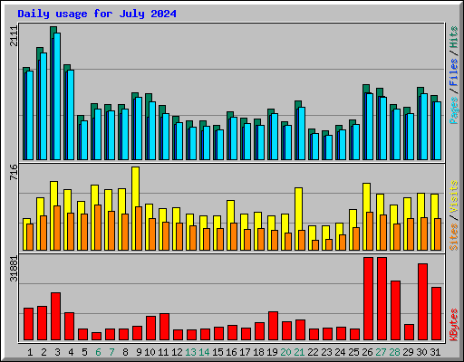 Daily usage for July 2024