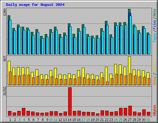 Daily usage for August 2024