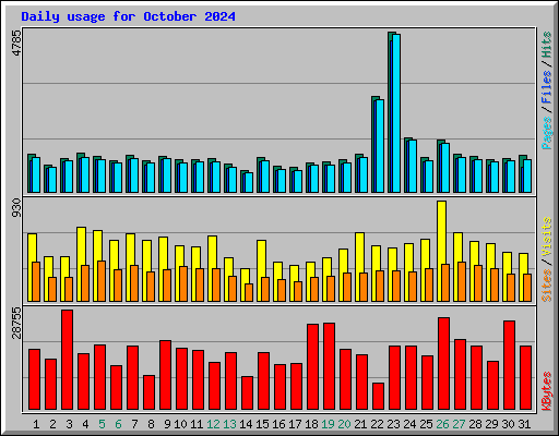 Daily usage for October 2024