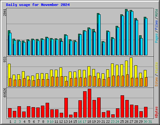 Daily usage for November 2024