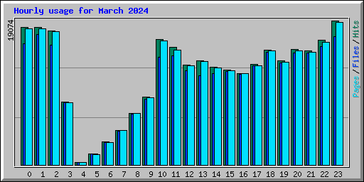 Hourly usage for March 2024